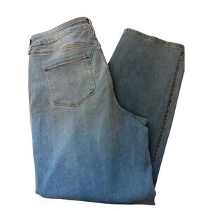 Nine West Slim Straight Leg Jeans Medium Wash‎ Blue Denim High Rise Size 16